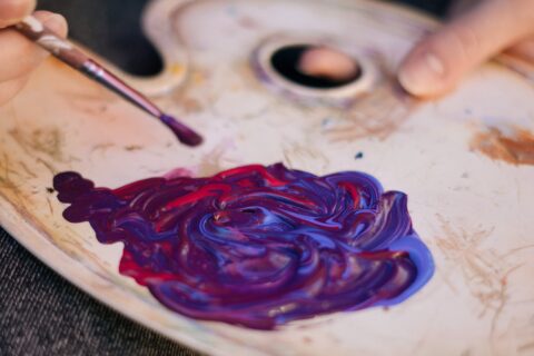 mixture of paint on palette